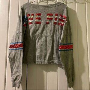 VS. PINK bling patriotic cropped top-medium EUC